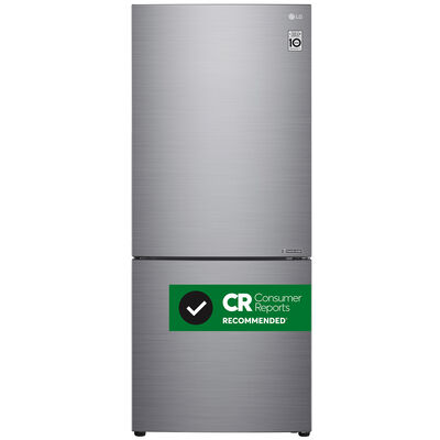LG 28 in. 14.7 cu. ft. Counter Depth Bottom Freezer Refrigerator - Platinum Silver | LBNC15231V