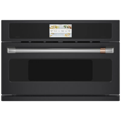 Cafe 30 in. 1.7 cu. ft. Electric Smart Wall Oven with True European Convection & Steam Clean - Matte Black | CSB913P3ND1