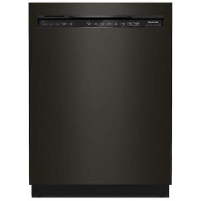 KitchenAid 24 in. Built-In Dishwasher with Front Control, 44 dBA Sound Level, 16 Place Settings, 5 Wash Cycles & Sanitize Cycle - Black Stainless Steel with PrintShield Finish | KDFM404KBS