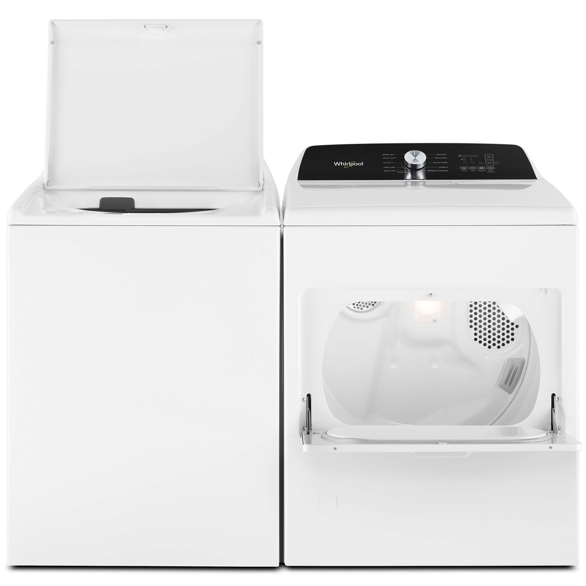 Whirlpool 29 in. 7.0 cu. ft. Top Loading Electric Dryer with 11 Dryer  Programs, 1 Dry Options, Wrinkle Care & Sensor Dry - White