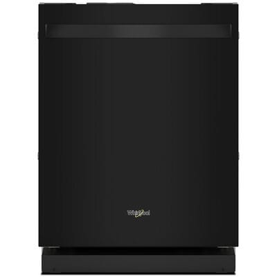 Whirlpool 24 in. Built-In Dishwasher with Top Control, 44 dBA Sound Level, 14 Place Settings, 5 Wash Cycles & Sanitize Cycle - Black | WDT550SAPB