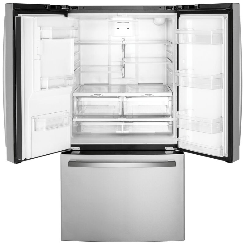 GE 36 in. 20.6 cu. ft. Counter Depth French Door Refrigerator with Ice & Water Dispenser - Fingerprint Resistant Stainless, , hires