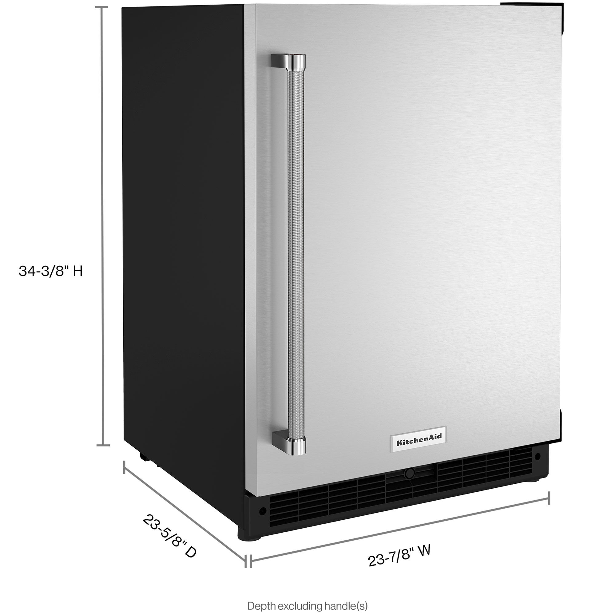 KitchenAid 24 in. 5.0 cu. ft. Built-In Undercounter Refrigerator Right  Hinged - Stainless Steel
