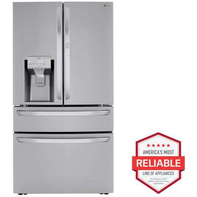 LG 36 in. 22.5 cu. ft. Smart Counter Depth 4-Door French Door Refrigerator with External Ice & Water Dispenser- Stainless Steel | LRMDC2306S
