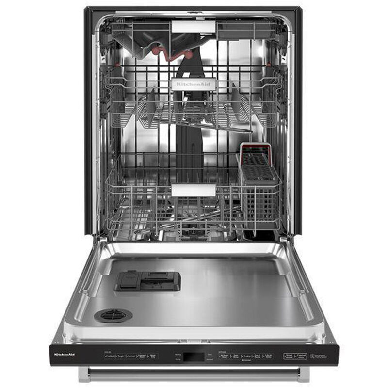 KitchenAid 24 in. Built-In Dishwasher with Top Control, 44 dBA Sound Level,  16 Place Settings, 5 Wash Cycles & Sanitize Cycle - Black Stainless Steel  