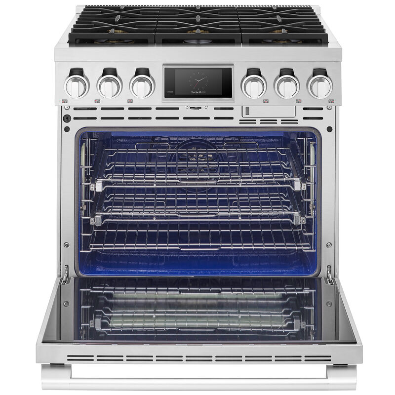 Signature Kitchen Suite 36 in. 6.3 cu. ft. Smart Convection Oven Freestanding Natural Gas Dual Fuel Range with 6 Sealed Burners - Stainless Steel, , hires