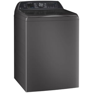 GE Profile 28 in. 5.4 cu. ft. Smart Top Load Washer with Smarter Wash Technology, FlexDispense & Sanitize with Oxi - Diamond Gray, Diamond Gray, hires