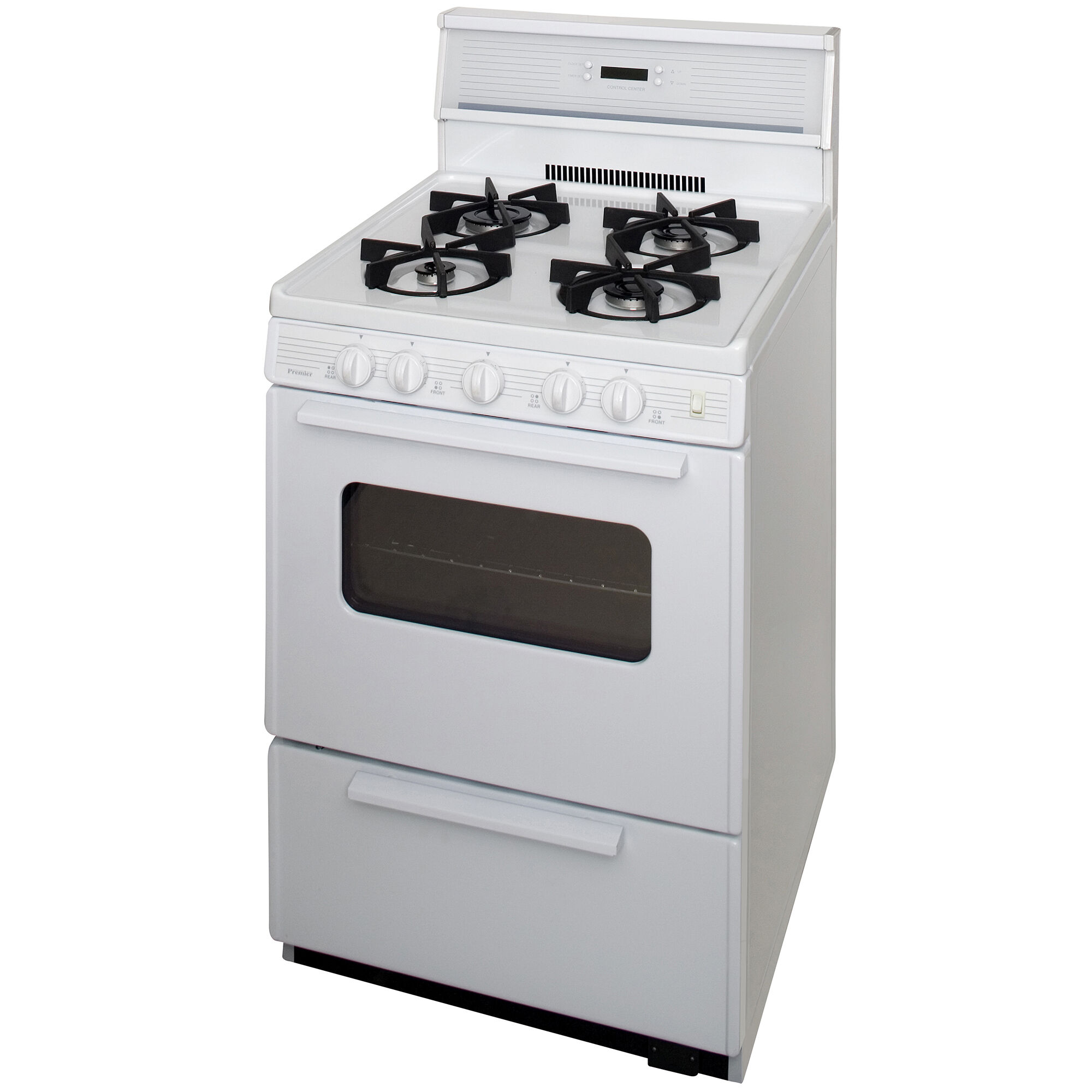 Premier 24 in. 3.0 cu. ft. Oven Freestanding Gas Range with 4 Sealed  Burners - White