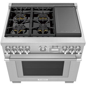 Thermador Pro Grand Professional Series 36 in. 5.7 cu. ft. Smart Convection Oven Freestanding Dual Fuel Range with 4 Sealed Burners & 2 Induction Zones - Stainless Steel, , hires