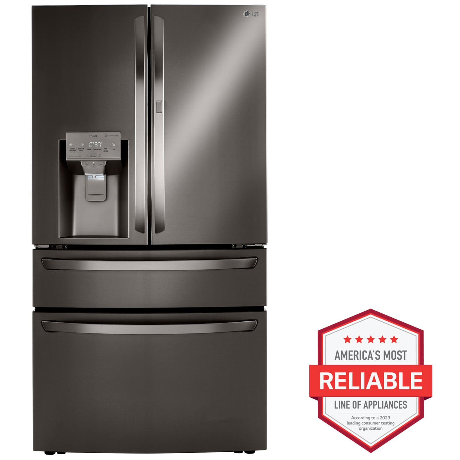 LG French Door Refrigerator: 21.8 Cu Ft Capacity For Spacious Storage