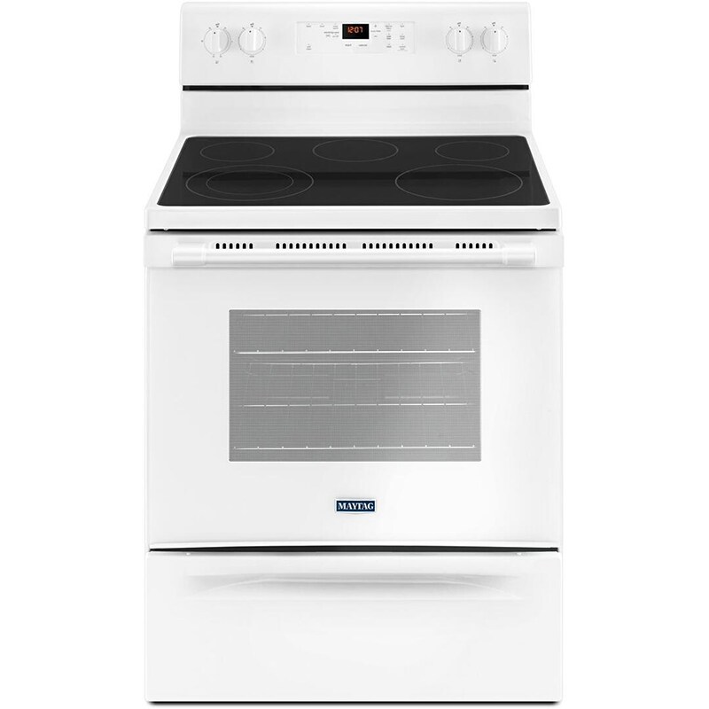 Maytag 30 Freestanding Electric Range With 5 Smoothtop Burners 53 Cu Ft Single Oven 5439