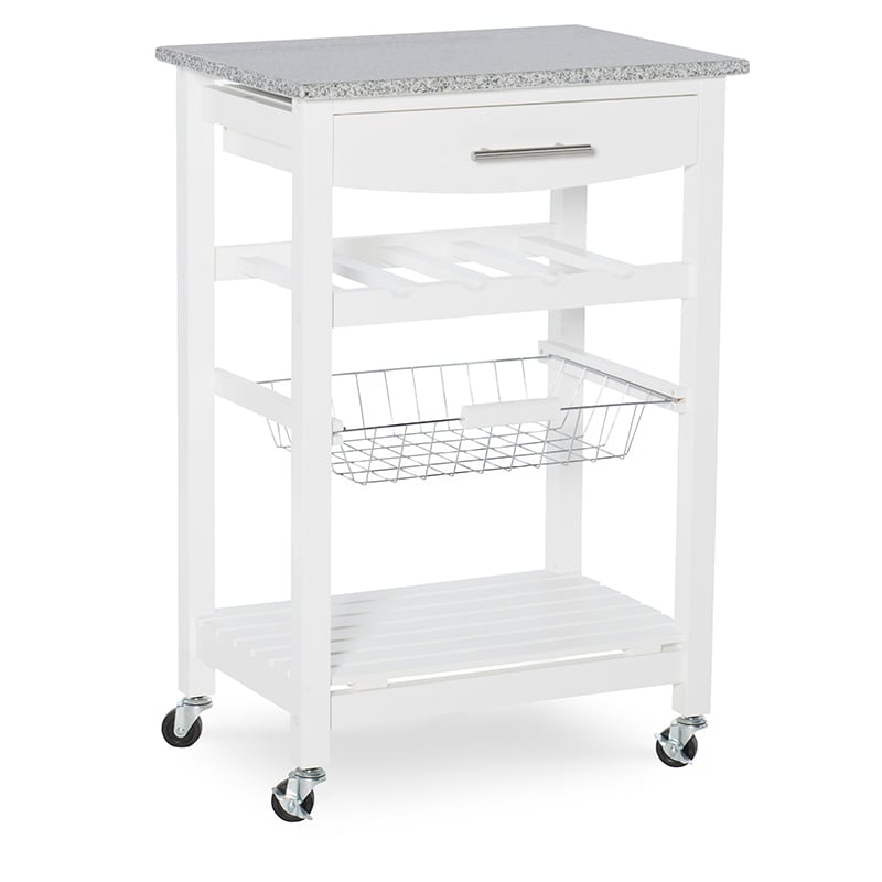 Cullen Kitchen Cart With Granite Top White Pcrichard Com Pcr1643