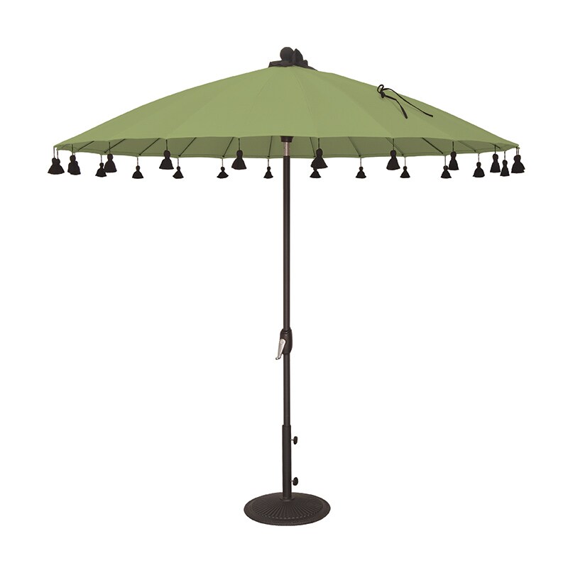 Simplyshade Isabela 8 5 Round Auto Tilt Market Umbrella In Sunbrella Fabric Gingko Pcrichard Com Ssusa54011bt