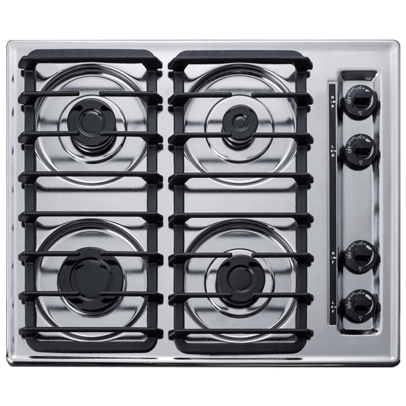 Summit 24 Gas Cooktop With 4 Burners Stainless Steel