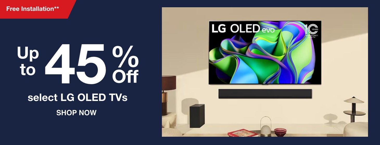 Up to 45% off select LG OLED TVs. It's time to gift, Free Installation**