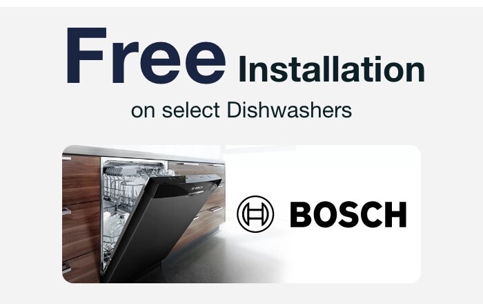 Free Installation on select Dishwashers