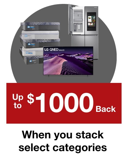 Up to $1000 Back when you stack select categories