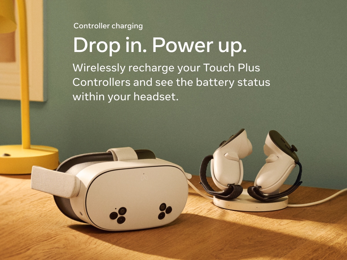 Meta Quest Compact Charging Dock. Drop In. Power Up.