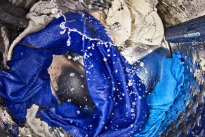 Clothes being washed in washing machine