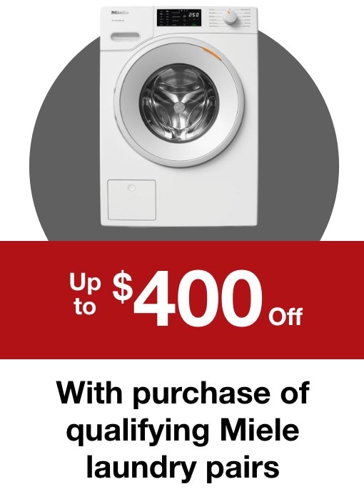 Up to $400 off with purchase of qualifying Miele laundry pairs