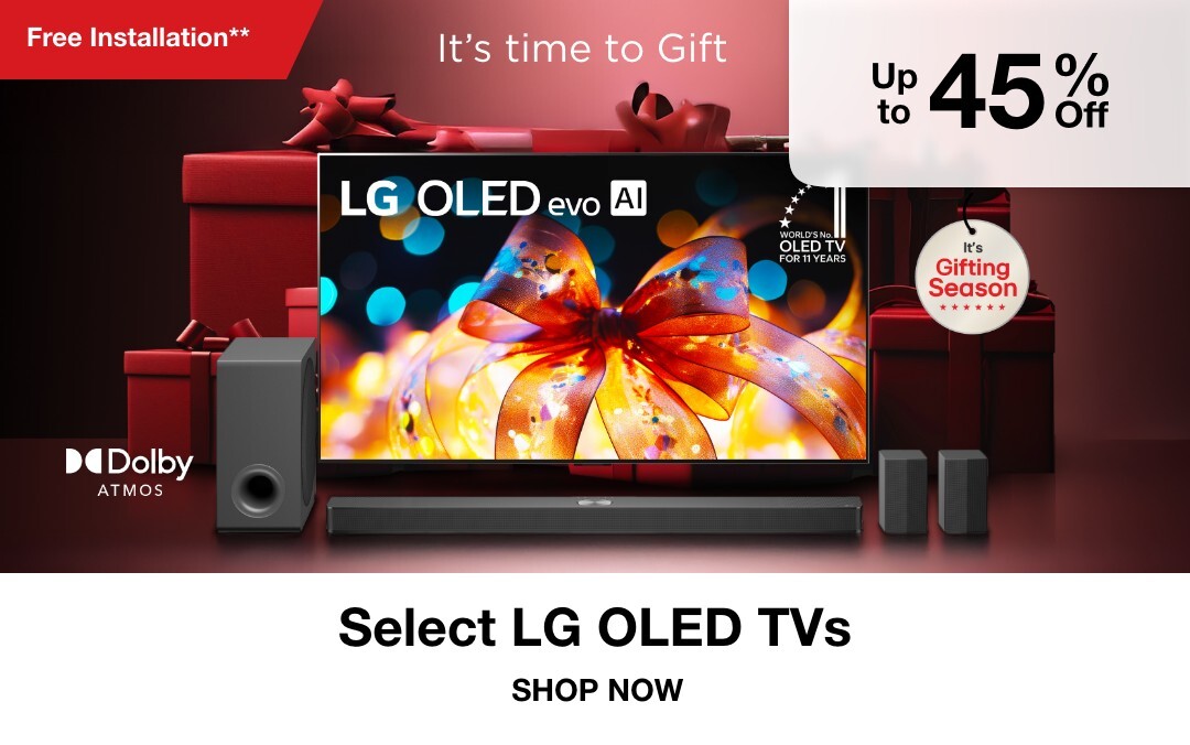 Up to 45% off select LG OLED TVs. It's time to gift, Free Installation**