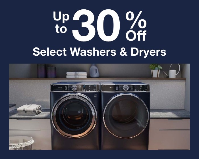 Up to 30% off select washers & dryers