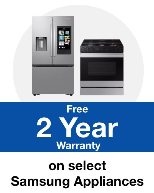 Free 2 year warranty on select samsung appliances