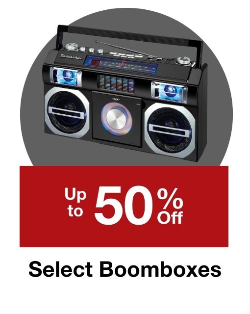 Up to 50% off select Boomboxes 