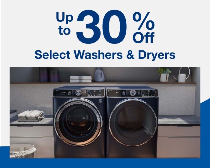 Up to 30% off select washers & dryers