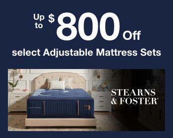 Up to $800 off select adjustable mattress sets stearns and foster