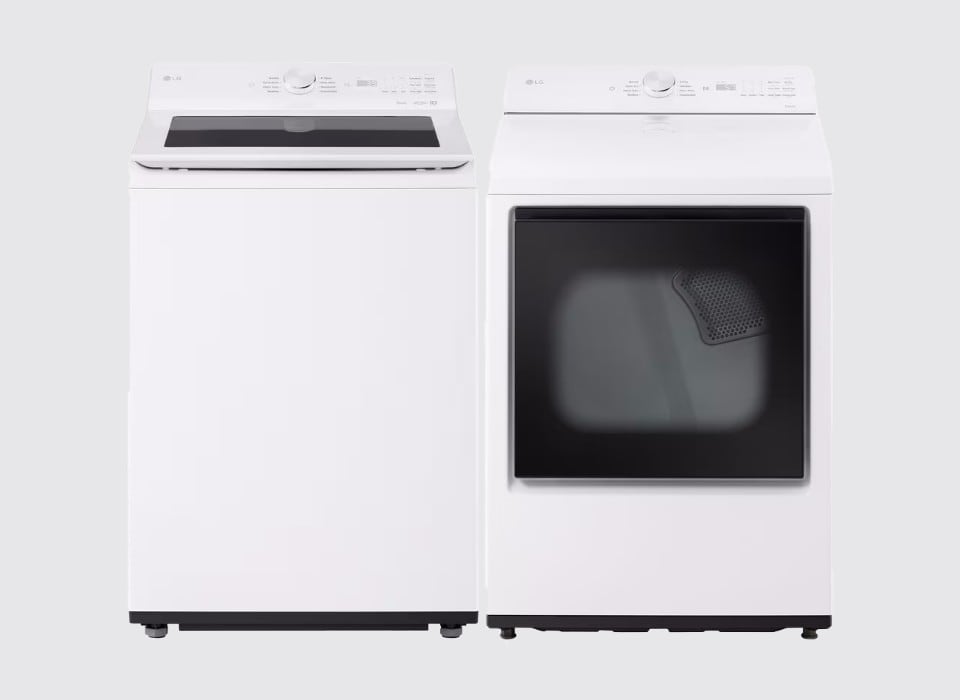 LG 27 in. Smart Top Load Washer Dryer Set