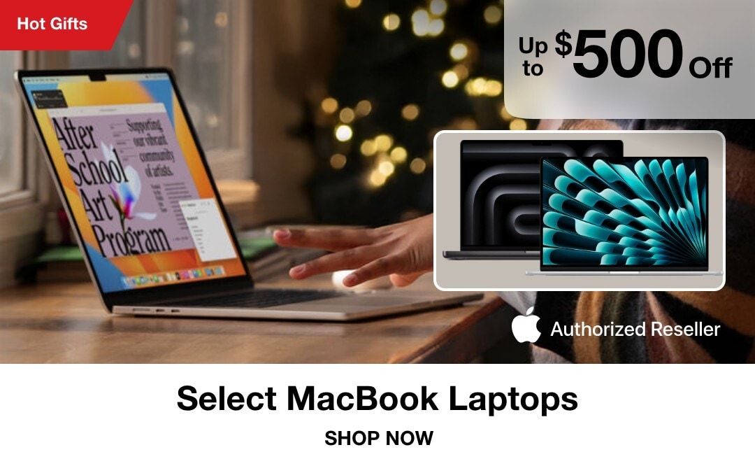 Up to $500 off select Macbook Laptops SHOP NOW