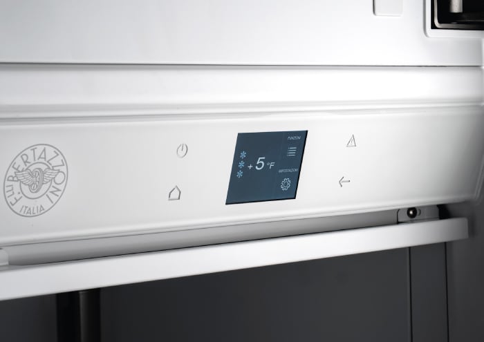 Bertazzoni Refrigerator model REF30FCIPXR2, freezer column intuitive temperature controls