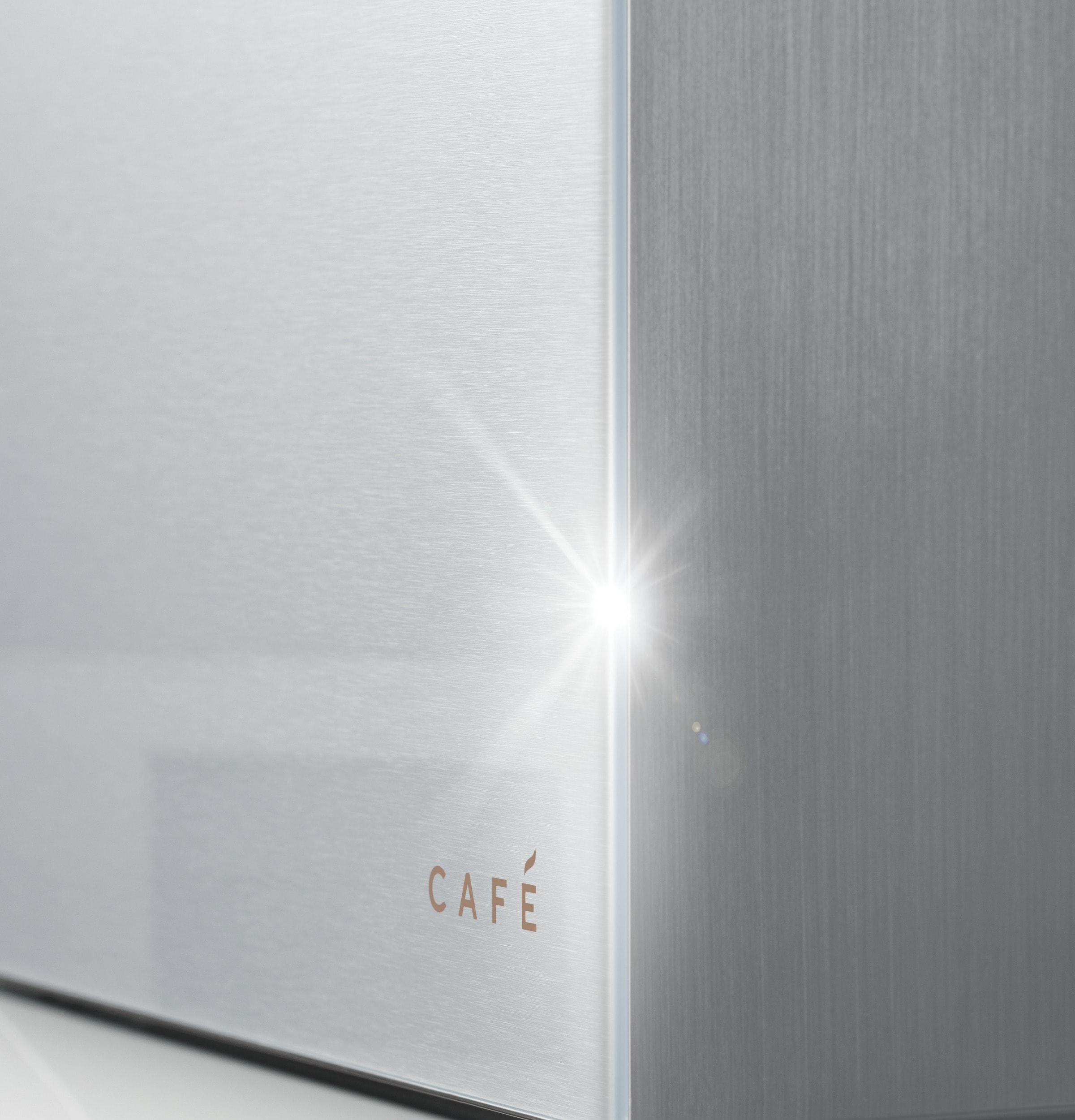 Cafe French-Door Refrigerator model CVE28DM5NS5, Platinum glass finish