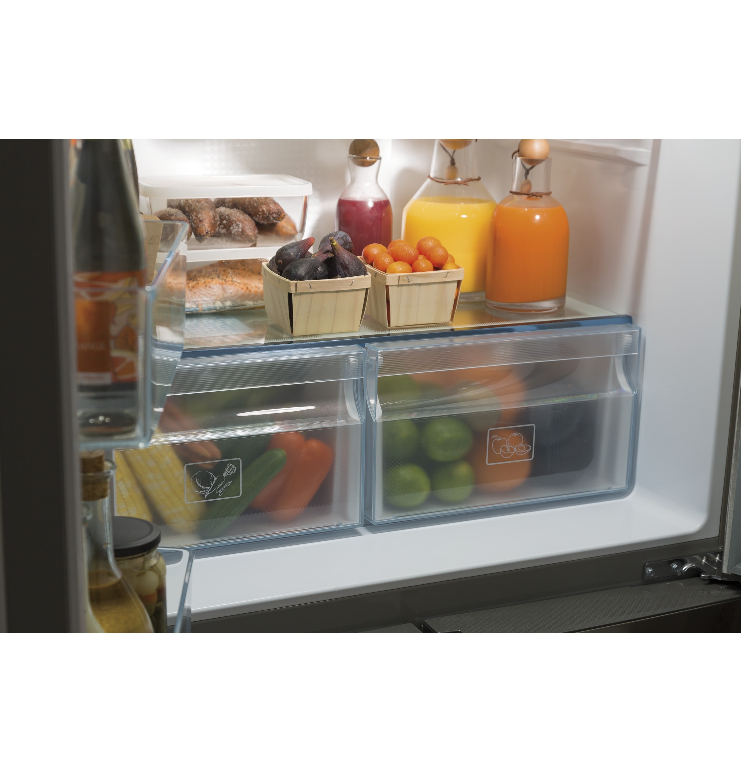 Haier Refrigerator Model QHE16HYPFS, Clear Door Shelves