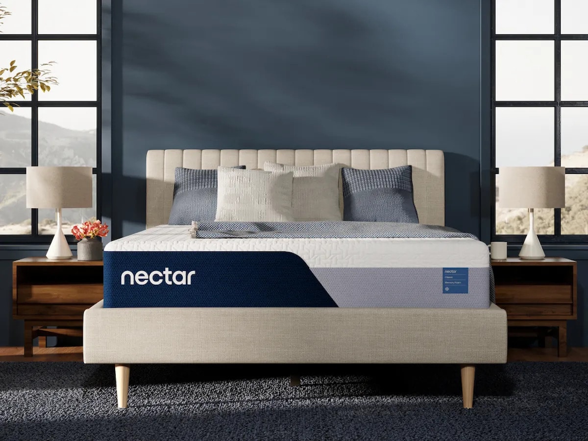 Nectar 5 Classic Memory Foam Mattress, front-facing lifestyle view