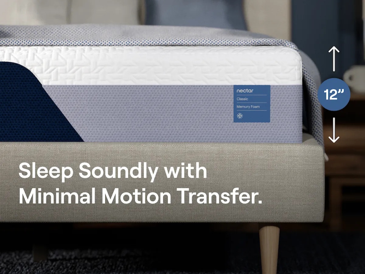 Nectar 5 Classic Memory Foam Mattress, minimal motion transfer feature