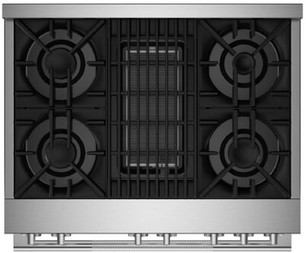 JennAir model JGRP636HL, top of range view showing grill