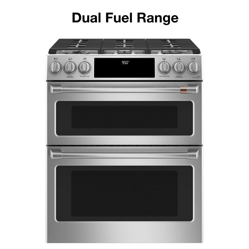 Cafe Duel Fuel Range model C2S950P2MS1, front facing view