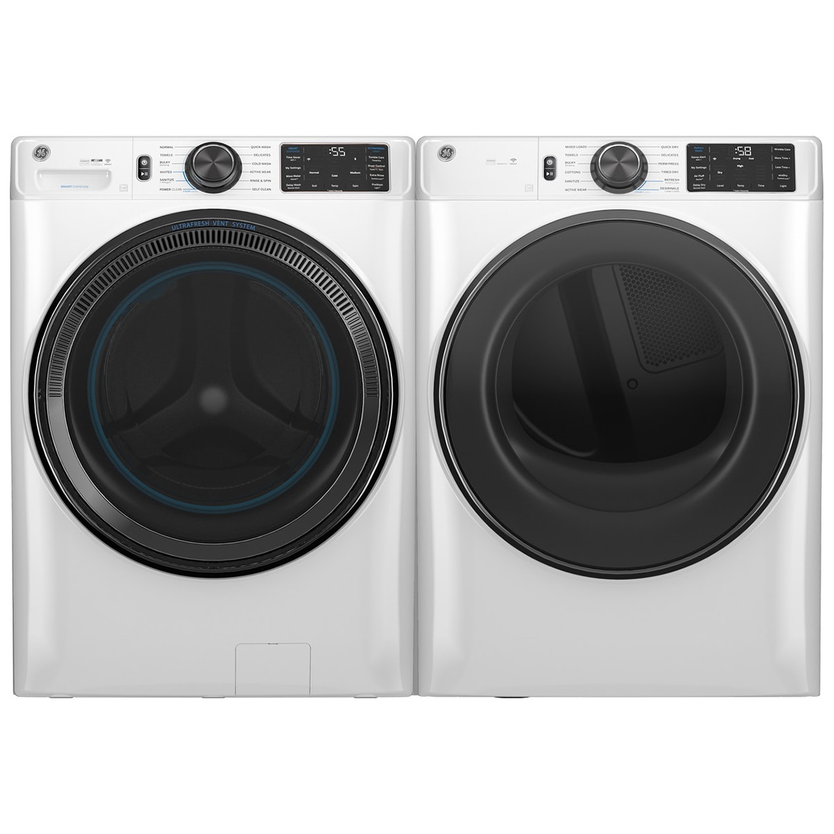 GE 28 in. 7.8 cu. ft. Smart Stackable Electric Dryer with Sensor Dry ...