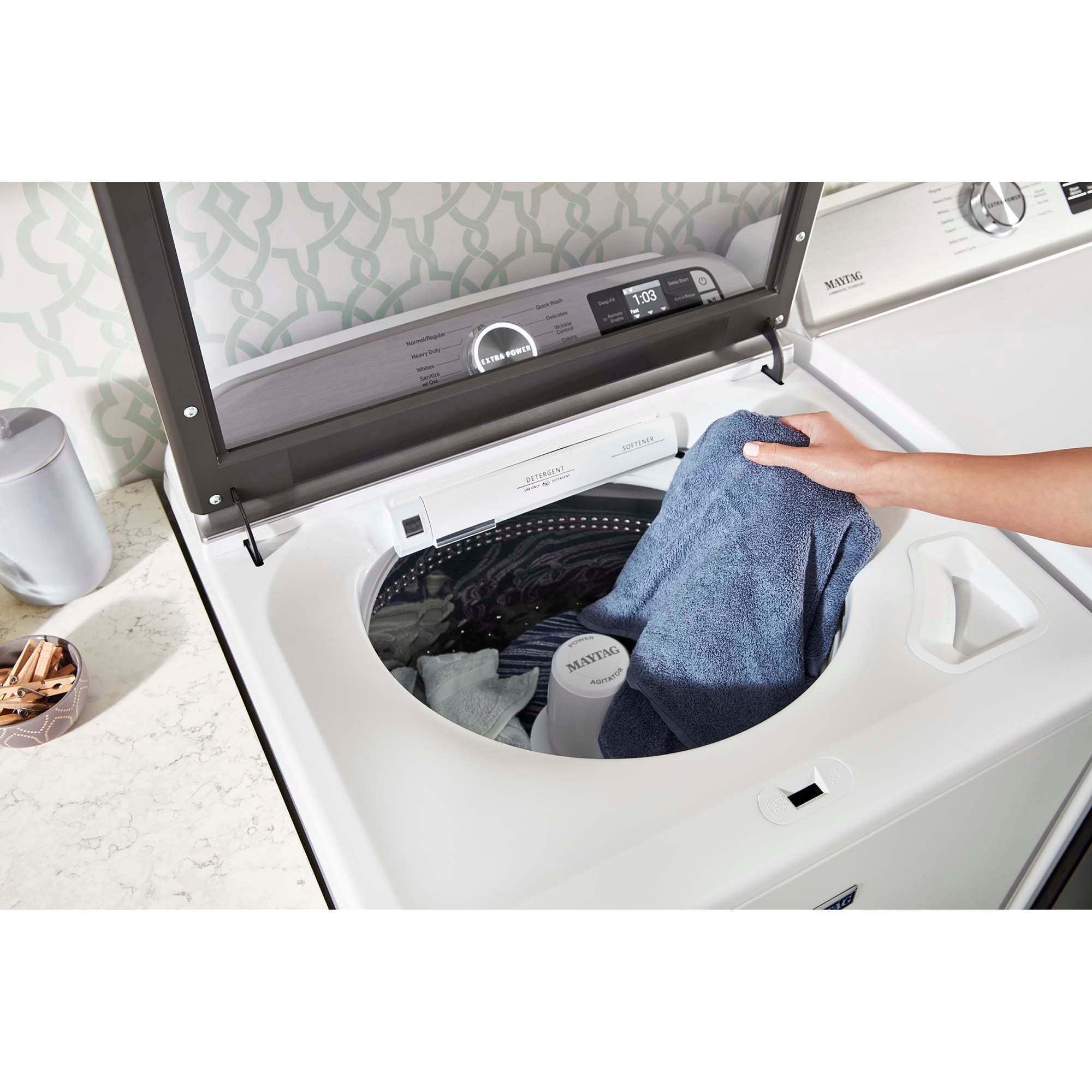 Maytag 27 in. 7.4 cu. ft. Smart Electric Dryer with Extra Power Button ...