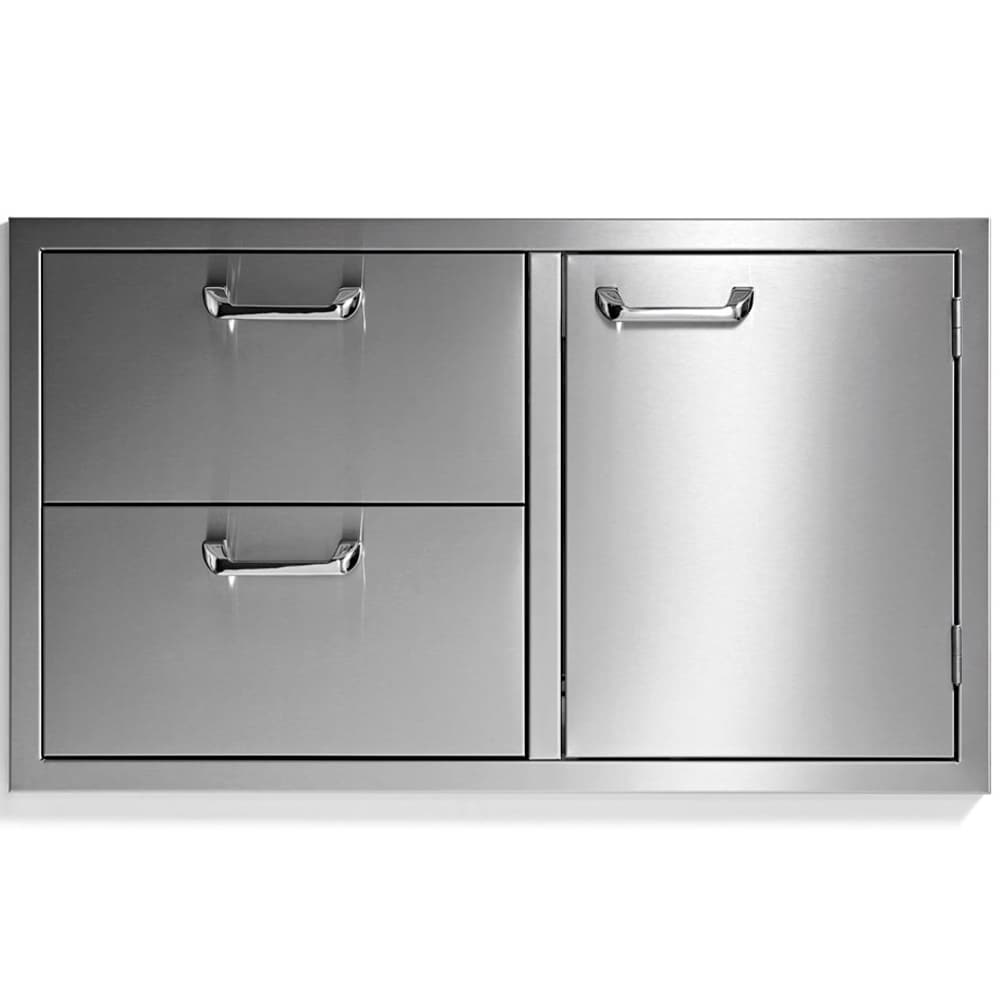 Sedona by Lyne 36" Double Drawer and Access Door Storage System - Stainless Steel (LSA636)