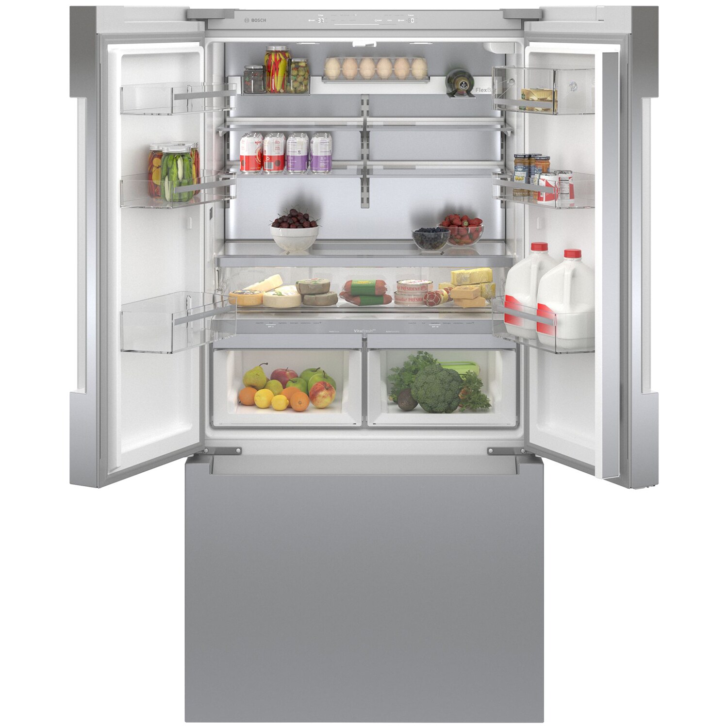 Bosch 800 Series 36 in. 20.8 cu. ft. Smart Counter Depth French Door ...