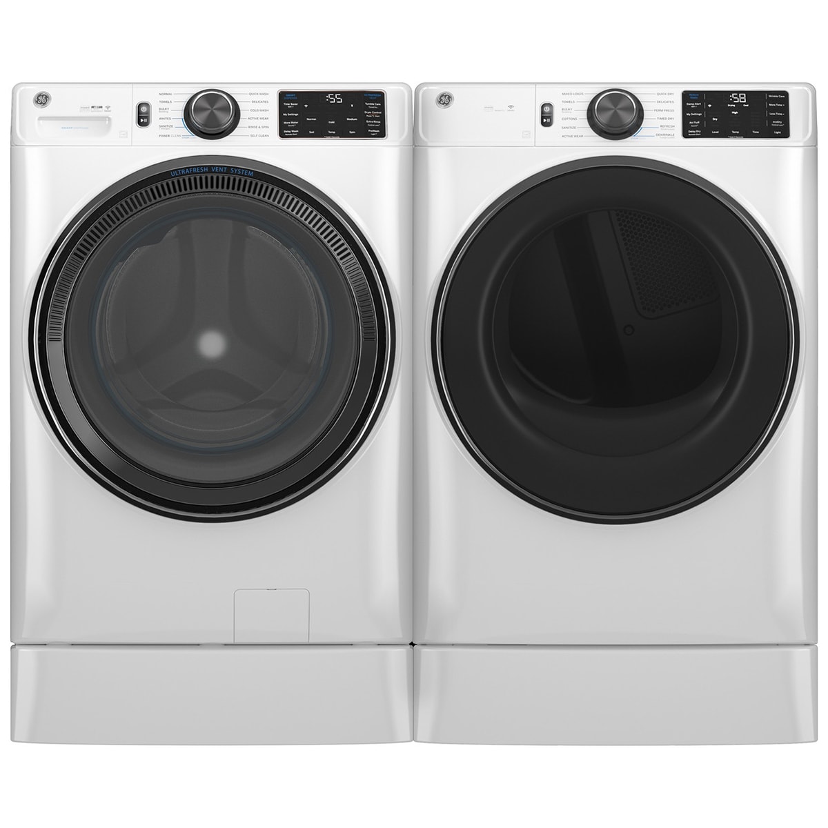 GE 28 in. 5.0 cu. ft. Smart Stackable Front Load Washer with OdorBlock ...