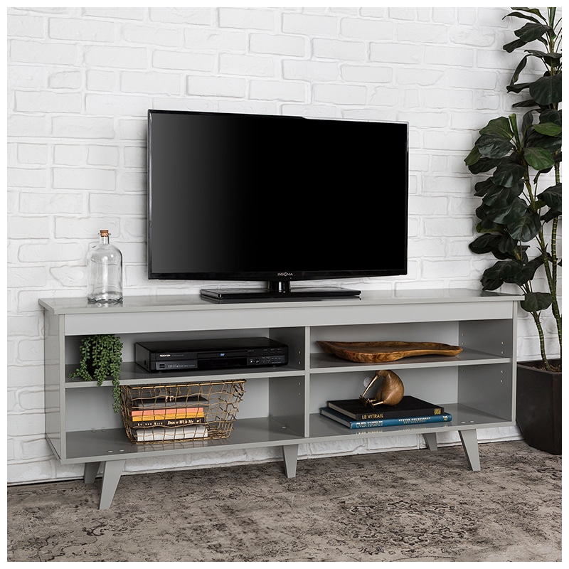 Walker Edison 58" Contemporary Wood TV Media Stand - Grey (RL58SCCGY)