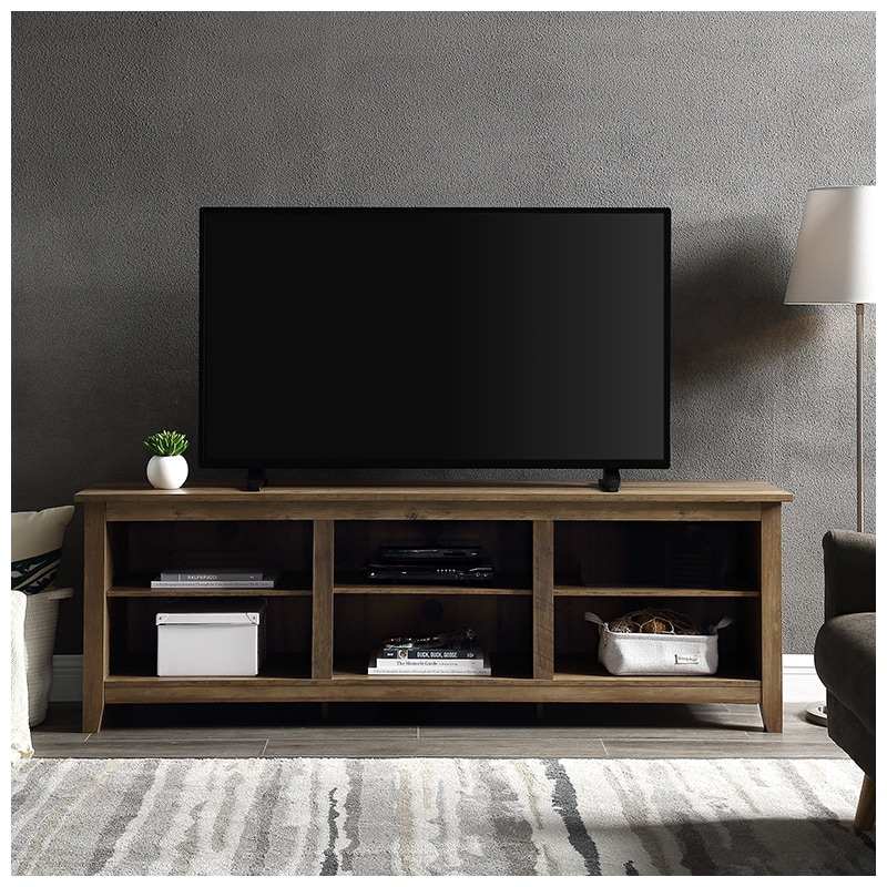 Walker Edison 70" Wood TV Media Stand Storage Console - Rustic Oak (RL70CSPRO)