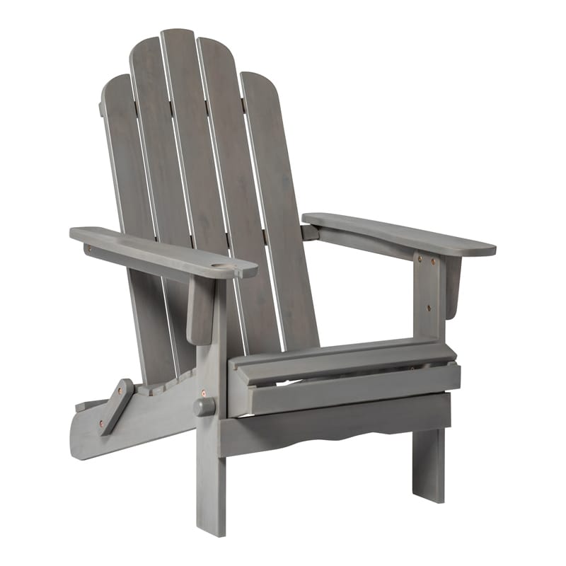 Adirondack Chair with Wine Glass Holder - Gray Wash (RLWACKDGW)