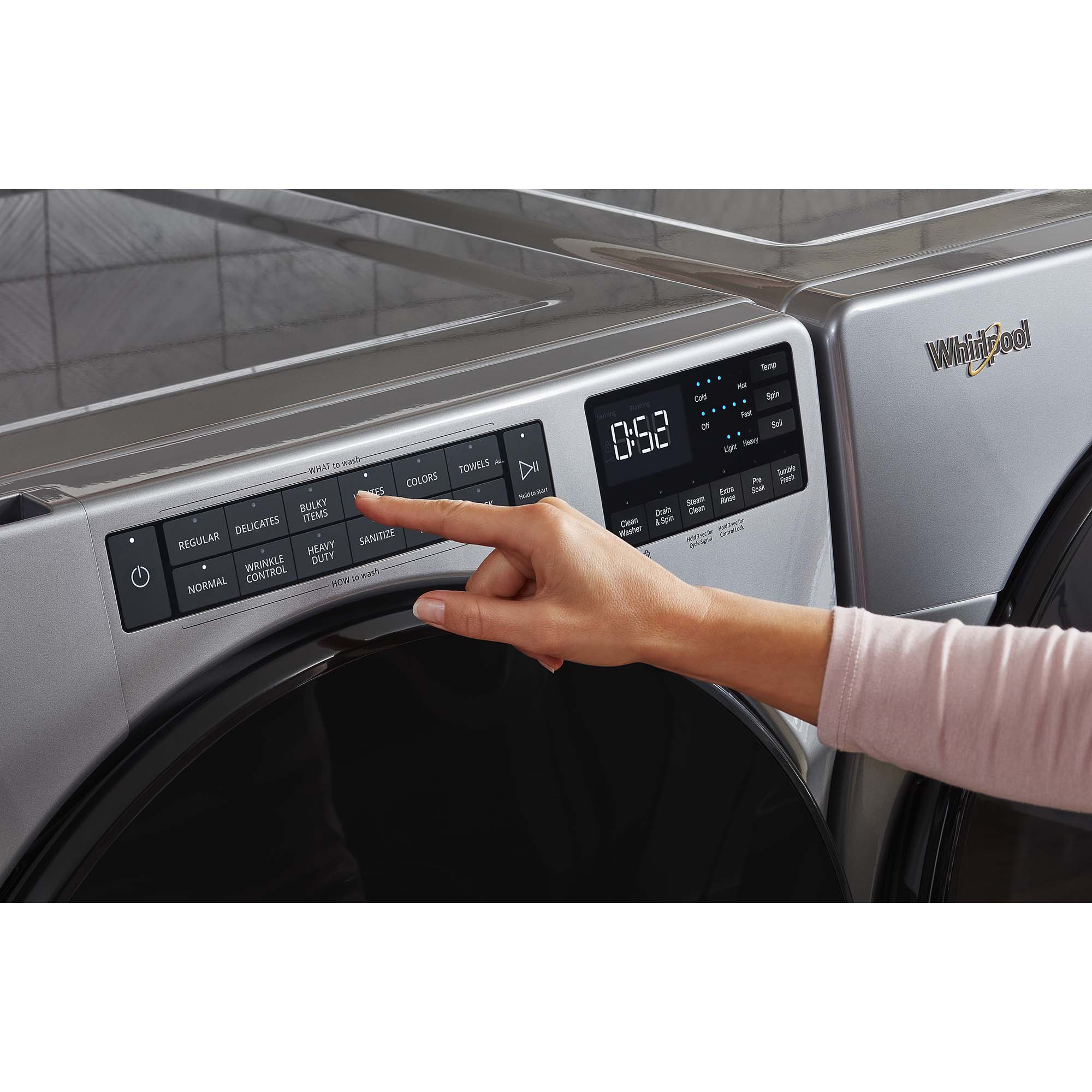 Whirlpool 27 in. 5.0 cu. ft. Stackable Front Load Washer with Sanitize ...