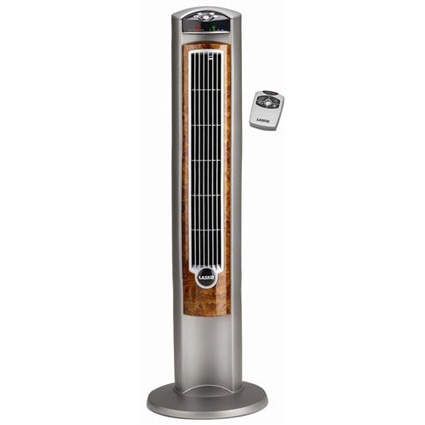 Lasko Windcurve 42" Tower Fan with Remote - Silver with Wood Accents (2554)