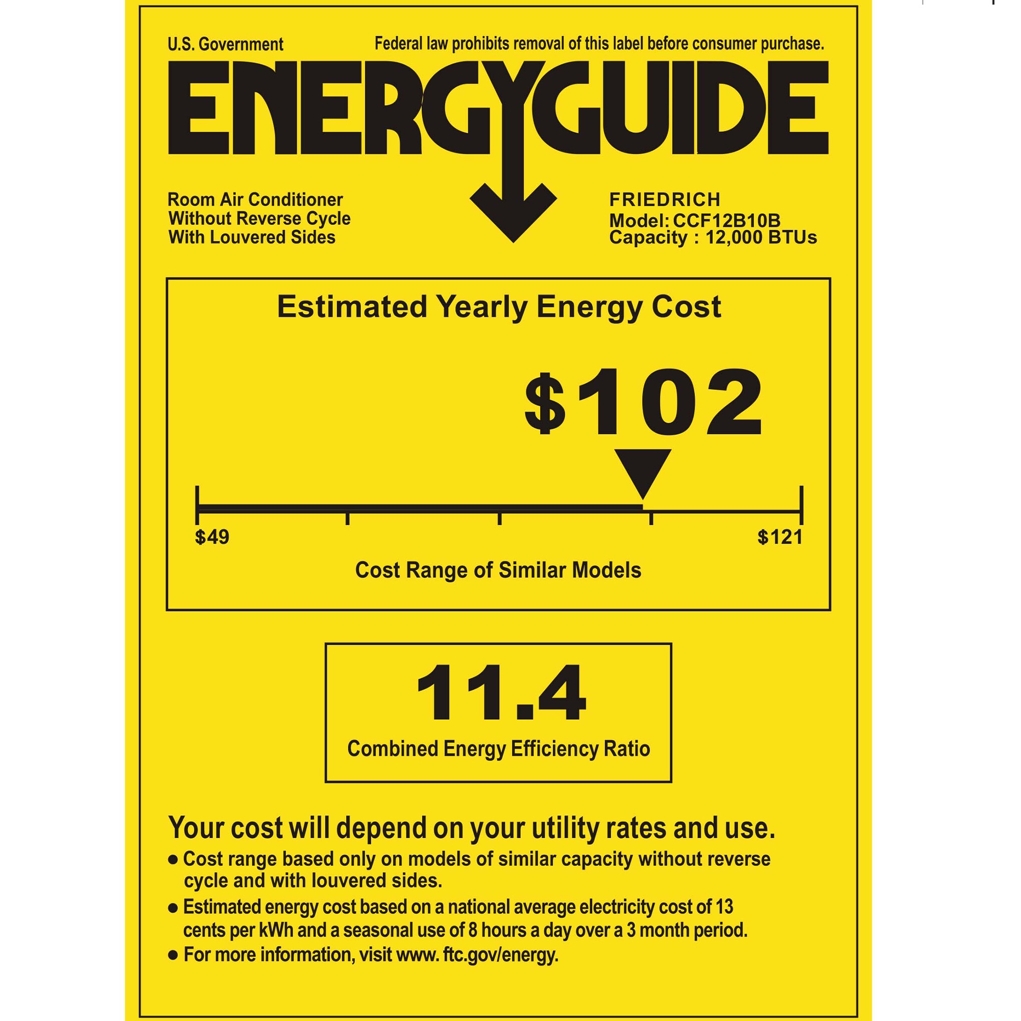 Friedrich Chill Premier Series 12,000 BTU 115V Smart Window Air ...